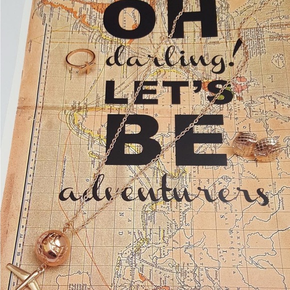 Jewelry - Rose Gold Necklace and Earrings Set Ring, Necklace, Earrings